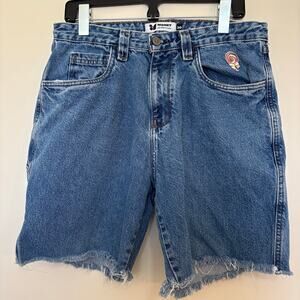 Monet Skateboards denim shorts frayed hem lollipop patch size 30